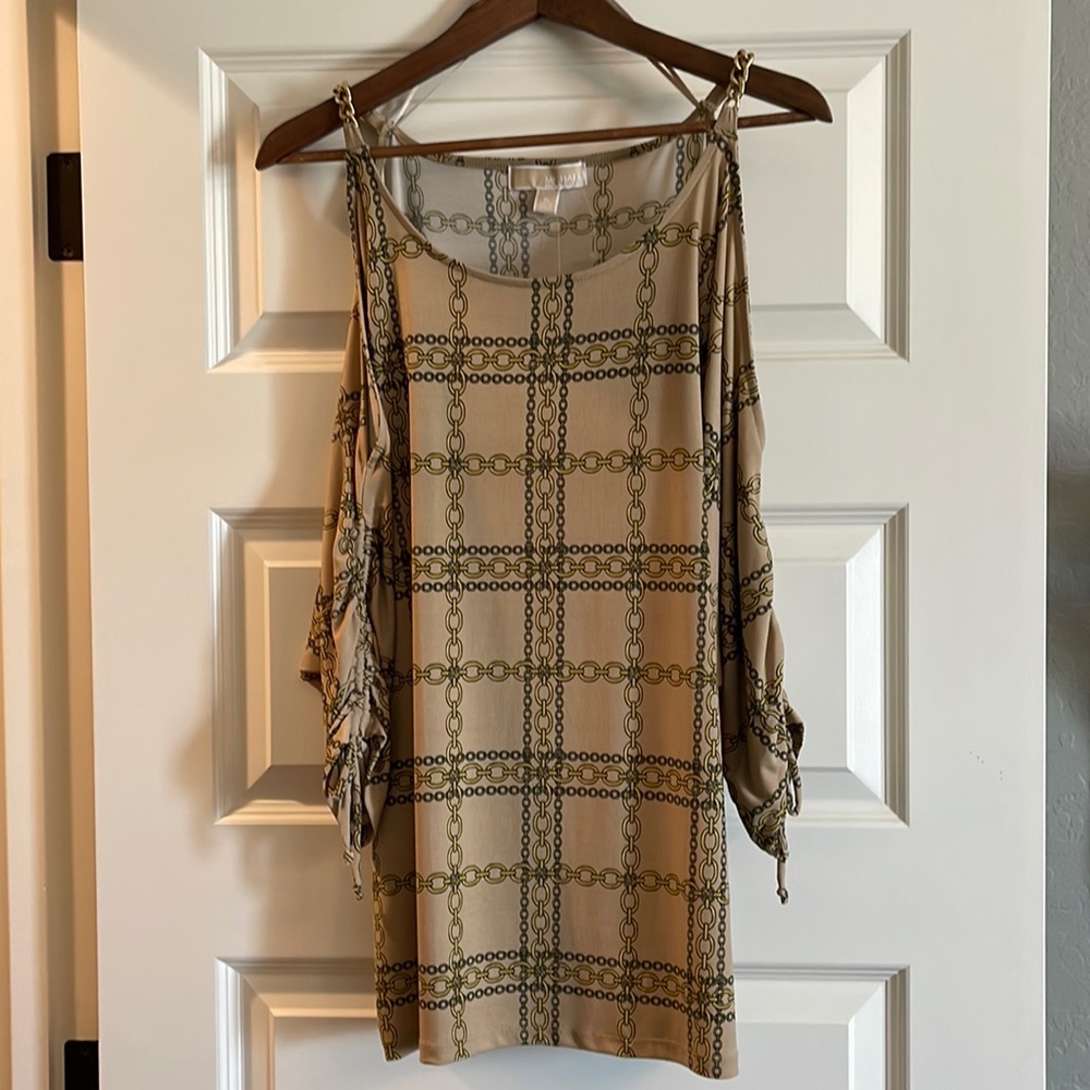 NWT Michael Kors cold shoulder blouse size XL